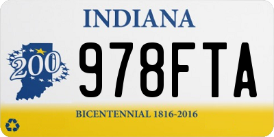 IN license plate 978FTA