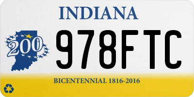 IN license plate 978FTC