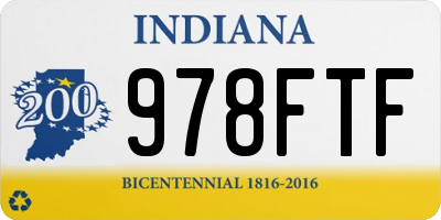 IN license plate 978FTF