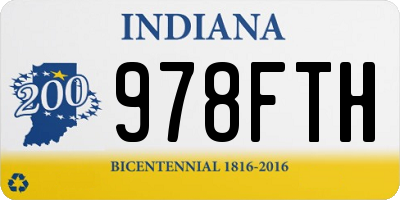 IN license plate 978FTH