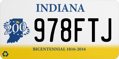 IN license plate 978FTJ