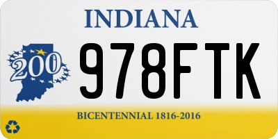 IN license plate 978FTK