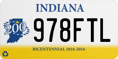 IN license plate 978FTL