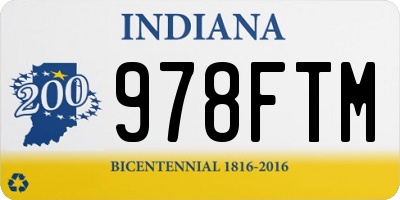 IN license plate 978FTM