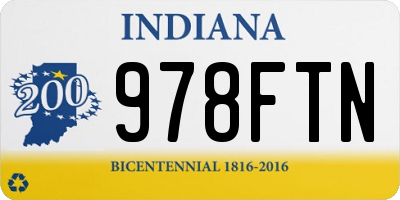IN license plate 978FTN