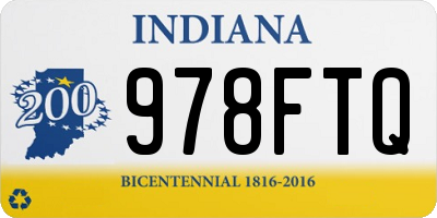 IN license plate 978FTQ