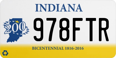 IN license plate 978FTR