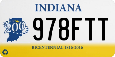 IN license plate 978FTT