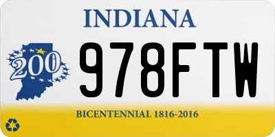 IN license plate 978FTW
