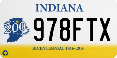 IN license plate 978FTX