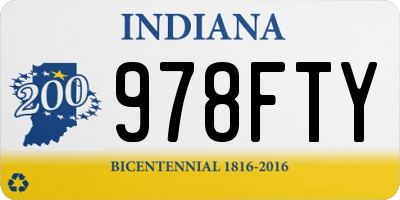 IN license plate 978FTY