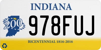 IN license plate 978FUJ