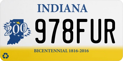 IN license plate 978FUR