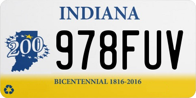 IN license plate 978FUV