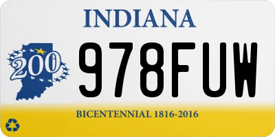 IN license plate 978FUW