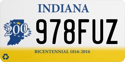 IN license plate 978FUZ