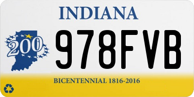 IN license plate 978FVB
