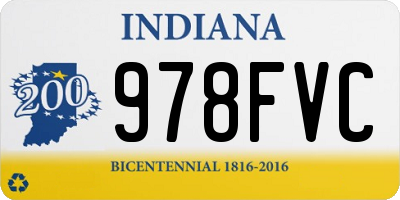 IN license plate 978FVC