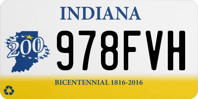 IN license plate 978FVH