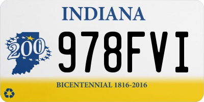 IN license plate 978FVI