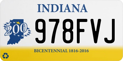 IN license plate 978FVJ