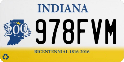 IN license plate 978FVM