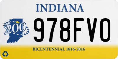 IN license plate 978FVO