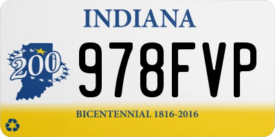 IN license plate 978FVP