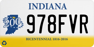 IN license plate 978FVR