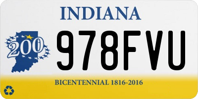 IN license plate 978FVU