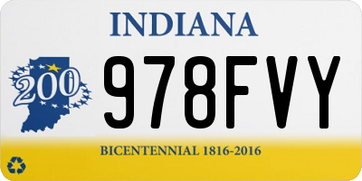 IN license plate 978FVY