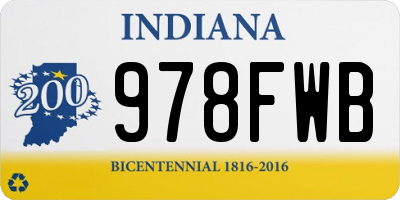 IN license plate 978FWB