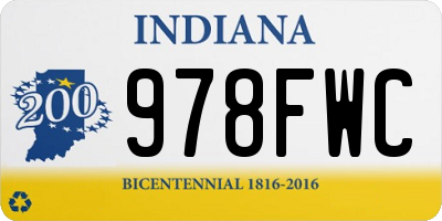 IN license plate 978FWC