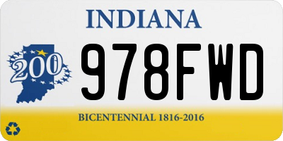 IN license plate 978FWD