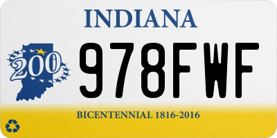 IN license plate 978FWF