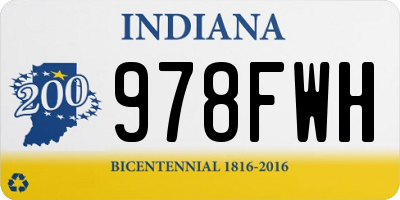 IN license plate 978FWH