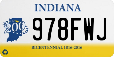 IN license plate 978FWJ