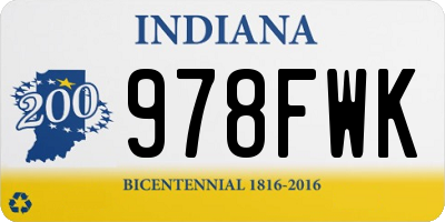 IN license plate 978FWK