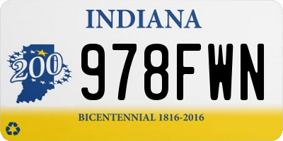 IN license plate 978FWN