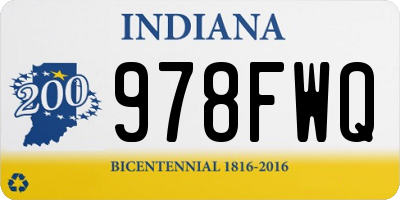 IN license plate 978FWQ