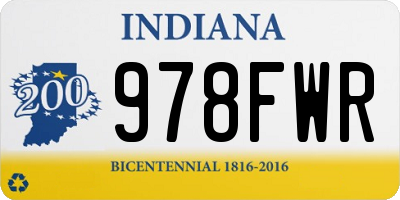 IN license plate 978FWR