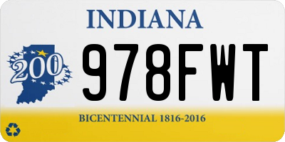 IN license plate 978FWT