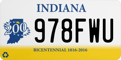 IN license plate 978FWU