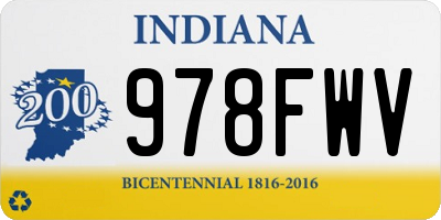 IN license plate 978FWV
