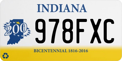 IN license plate 978FXC