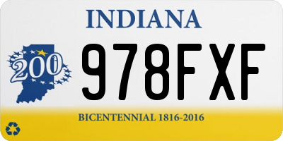 IN license plate 978FXF