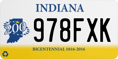 IN license plate 978FXK