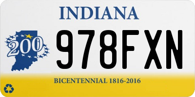 IN license plate 978FXN