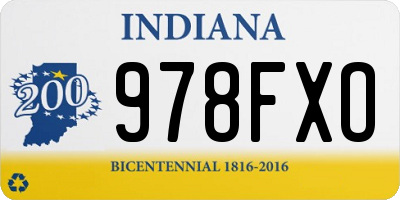 IN license plate 978FXO