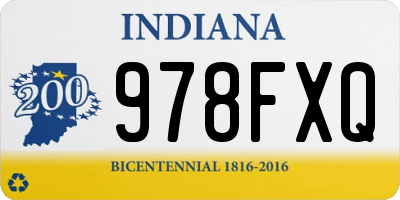 IN license plate 978FXQ